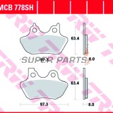 Τακάκια φρένων -TRW- MCB778SH, Harley Davidson FLHR Road King, FLHT Electra Glide, FLHX Street Glide, FLST Fat Boy/Softail, FLTR Road Glide, FXD Dyna, FXST Softail, VRSC V-Rod, XL Sportster - 883-1586cc, 1999-2007