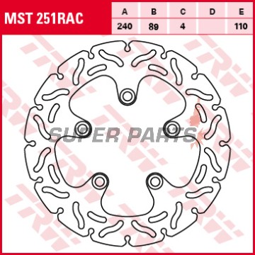 Δίσκος φρένου -TRW- MST251RAC, 240mm, Kawasaki J300 (2014-2018) + Suzuki GSF Bandit 600/650/1200 + GSX 600F/750/750F/1200 Inazuma/1300R Hayabusa + GSX-R 750/1100W + RF600R/900R + SV650/650S (1988-2007)