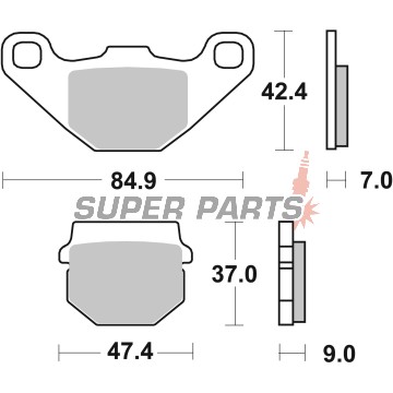 Τακάκια φρένων -BREMBO- 07KA0717, Adly ATV, Aprilia ETX/MX/Pegaso/RX/SX/Tuareg, Beta Alp/M4, Buell Cyclone/Lightning/Thunderbolt, Husqvarna CR/TE/WR, Kawasaki KLE/KLR/KX, MZ Baghira/Mastiff, Peugeot/PGO/Piaggio scooters, Sachs XTC