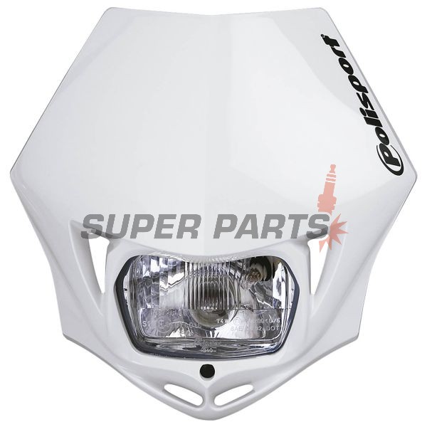 Μάσκα με φανάρι -POLISPORT- λευκή, Off Road X-Fuse - universal