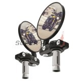 Καθρέφτες άκρων τιμονιού -OXFORD- Bar End Mirrors, μαύρα, σετ