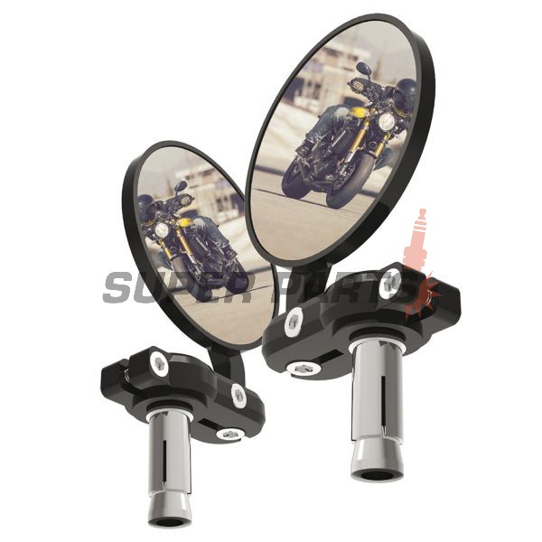 Καθρέφτες άκρων τιμονιού -OXFORD- Bar End Mirrors, μαύρα, σετ