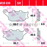 Τακάκια φρένων -TRW- MCB634, Honda CB/CBF/CBR/CMX/CRF/NC/NT/VT/VTR/VTX/XL 500-1100cc (1992-2025); Kawasaki EN/EX/KLV/KLZ/Z 650-1000cc (2004-2024); Suzuki DL/GSF/GSR/GSX/GSX-S/SV 650-1250cc (2002-2025); Yamaha FZ/FJ/MT/XJ6/XSR/YZF-R 600-1000cc (2003-2019)