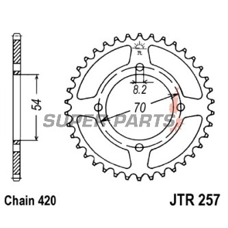 Πίσω γρανάζι -JT- JTR257,40, 40 δόντια, ατσάλινο, Honda C 50 1975-1988, C 70 1985-1986, C 72 1975-1984