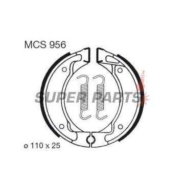 Σιαγόνες φρένων -TRW- MCS956, 110x25mm, MBK Active50 Booster/Booster NG/Booster Rocket Fizz50 Forte50 Flipper50 Yamaha CW50 BWS DT50/80 PW80 RS100 SR125 Crypton105 Breeze50