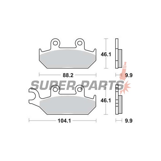 Τακάκια φρένων -TRW- MCB627, Yamaha XT600E/600Z Tenere, XTZ660 Tenere (1990-2003)