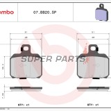 Τακάκια φρένων -BREMBO- 07BB20SP, Aprilia ETV/RS/RSV/SL/Tuono 50-1000; Benelli TnT/Tornado/TreK 899-1130; Ducati 748-1198, Monster/Multistrada 620-1100; Honda FES/ST 1100; KTM RC8/Super Duke 1190-1290; Piaggio/Vespa 125-500