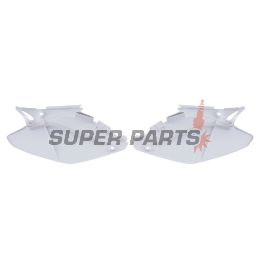 Πίσω πλαϊνά πλαστικά -POLISPORT- λευκά, HONDA CR 125/250 2002-2007