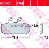 Τακάκια φρένων -TRW- MCB557SRM, sintered, Aprilia Atlantic/Scarabeo/Sportcity 125-500, Leonardo 250-300, Tuareg 125-600, Cagiva Blues/Mito/Roadster 50-200, Gilera Dakota/ER/XRT 125-600, Honda NSR/CRM/XL 125, Malaguti Spider Max 500, Peugeot Speedake 50, S