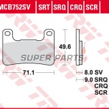 Τακάκια φρένων -TRW- MCB752SV, Harley-Davidson XR1200X Sportster + Hyosung GT650R Comet/GV700 Aquila + Kawasaki H2 Ninja SX/Z1000-Z1000SX/ZX10R/ZX1000 Ninja + Suzuki GSX1300R Hayabusa/GSX-R600-1000/GSX-S1000 (2004-2020)