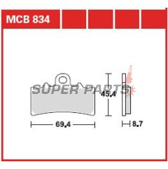 Τακάκια φρένων -TRW- MCB834, BMW C 400 GT, G 310; KTM Duke/RC 125/200/390 (2011-2020)