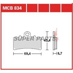 Τακάκια φρένων -TRW- MCB834, BMW C 400 GT, G 310; KTM Duke/RC 125/200/390 (2011-2020)