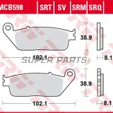 Τακάκια φρένων -TRW- MCB598SV, BMW C 600/650/Evolution, Cagiva Gran Canyon/Navigator, Honda CB/CBF/CBR/Hornet/Forza/Shadow, Kawasaki J/Z/KLE, Kymco Downtown/Xciting, Suzuki Burgman/Bandit, Triumph Bonneville/Tiger, Yamaha MT-01/WR - 1987-2022