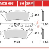 Τακάκια φρένων -TRW- MCB693SRM, sintered, Aprilia ETV/RS/RSV/SL/Tuono + Benelli TnT/Tornado/TreK + Ducati 748-1198/Monster/SS/ST2 + Honda FES/ST + Moto Guzzi Breva/Nevada/V7 + Rieju MRT/SMX/Tango (1997-2010)