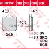 Τακάκια φρένων -TRW- MCB829SV, BMW S1000RR/S1000R (2009-2018)