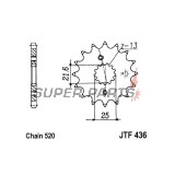 Μπροστινό γρανάζι -JT- JTF436,15, 15 δόντια, Aprilia RS 250 1995-2004, Suzuki RG (RGV) 250 1983-1984, 1986-1988, RGV 250 1989-1996