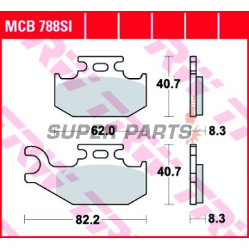 Τακάκια φρένων -TRW- MCB788SI, Suzuki LT-A KingQuad 400/450/500/700/750 (2005-2017), Suzuki LT-F KingQuad 400 (2008-2016)