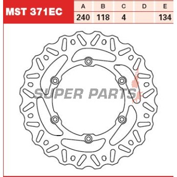 Δίσκος φρένου -TRW- MST371EC, 240mm, Suzuki DR-Z 400/400E/400SM/400SMU (2005-2008), RM 125/250 (2005-2012)