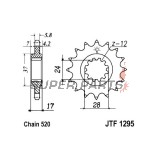 Μπροστινό γρανάζι -JT- JTF1295,14, 14 δόντια, Honda CBR 600 1991, 1993-1998