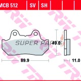 Τακάκια φρένων -TRW- MCB512SV, Honda CB/CBX/CMX/CN/CX/FT/GL/NS/VF/VT/XBR/XL/XLV/XR - Night Hawk, Bol dOr, Goldwing, Magna, Shadow, Transalp, Paris Dakar - 125-1500cc, 1981-2000