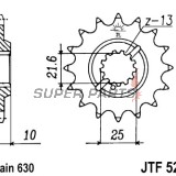 Μπροστινό γρανάζι -JT- JTF521,15, 15 δόντια, Kawasaki Z 1000 1981, Z 1015 1974, 1977-1980, Z 900 1976