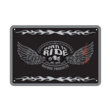 Πινακίδα γκαράζ -OXFORD- Born to Ride, 200x300mm