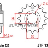 Μπροστινό γρανάζι -JT- JTF1332,14, 14 δόντια, Honda CB 1000 2018-2020, CB 400 1991, CB 500 1994-2003, CB 750 1991-2003, CB-1 400 1989-1991, GB 500 1989-1990, NTV 650 1988-1991, RVF 750 1994-1998, VFR 800 2014-2017, VT 600 1990-2000