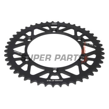 Πίσω γρανάζι -JT- JTA460,47BLK, 47 δόντια, μαύρο, αλουμινίου, Kawasaki KDX 200 1984-1985, 1987-1988, 1995, 1997-1998, 2000, 2002-2004, 2006, KX 250 2004-2017, KX 450 2006-2020, KX 500 1989, 1993, 1996, 2000-2004