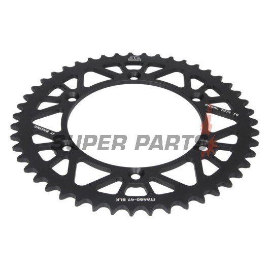 Πίσω γρανάζι -JT- JTA460,47BLK, 47 δόντια, μαύρο, αλουμινίου, Kawasaki KDX 200 1984-1985, 1987-1988, 1995, 1997-1998, 2000, 2002-2004, 2006, KX 250 2004-2017, KX 450 2006-2020, KX 500 1989, 1993, 1996, 2000-2004