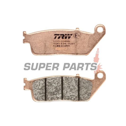 Τακάκια φρένων -TRW- MCB631SRM, sintered, Honda CBR1000F (1990-1992), Honda RVF750R (1994-1997), Honda ST1100 Pan European/ABS (1990-2001), Kymco People 250 (2004-2005), Yamaha MT-01 1700 (2004-2011), Yamaha X-Max 125 ABS (2011-2012)