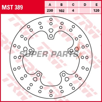 Δίσκος φρένου -TRW- MST389, 230mm, Yamaha YZF-R125 125 (2008-2013)