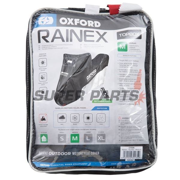 Κάλυμμα μοτοσυκλέτας -OXFORD- Rainex, μαύρο/ασημί, L