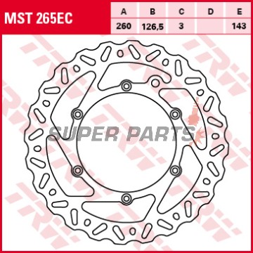 Δίσκος φρένου -TRW- MST265EC, 260mm, Benelli BX449 + Honda CB1000R + Husaberg FC-FE-FS 400-600 + Husqvarna FC-FE-TC-TE 125-501 + KTM EXC/SX/XC 125-625 (1993-2020)