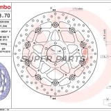 Δίσκος φρένου -BREMBO- 78B40870, Aprilia Mana, RS, RSV, Shiver, Tuono/Benelli TnT, Tornado/Cagiva Mito/Ducati Monster, SS, ST, Sport/KTM Duke, RC8, Super Duke/Moto Guzzi V11/Yamaha FZR, TDR, XJR (1987-2015)