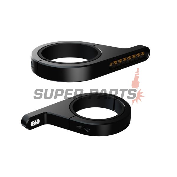 Σετ μπροστινών LED φλας -OXFORD- DarkTurner, διαδοχικά, για τοποθέτηση σε πιρούνια