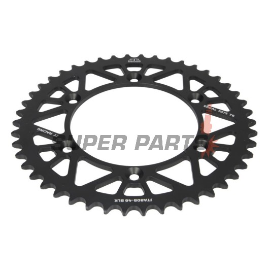 Πίσω γρανάζι -JT- JTA808,46BLK, 46 δόντια, μαύρο, αλουμινίου, Kawasaki KLX 400 2003, Suzuki DR 350 1990-1993, DR-Z 400 2000-2007