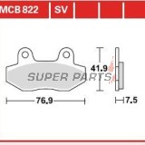 Τακάκια φρένων -TRW- MCB822SV, Honda CH125 Spacy, Hyosung Comet/GT/GV Aquila/RX/XRX/Karion, Kymco Pulsar 125 (1998-2010)