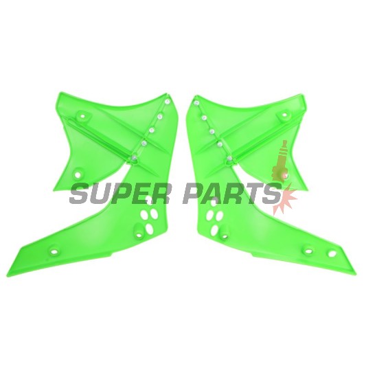 Μπροστινά πλαϊνά πλαστικά -POLISPORT- πράσινα, KAWASAKI KX 250 2006-2008