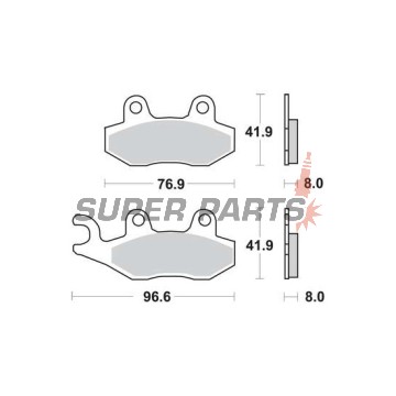 Τακάκια φρένων -TRW- MCB582SH, ATK 250/260/406, CAN-AM Commander/Maverick 800/1000, Kawasaki Brute Force/KLX/KVF/Teryx, Suzuki DR/RM/LT-R, Yamaha TT/WR/XTZ/YFM/YFZ/YXR/YZ (1989-2020)