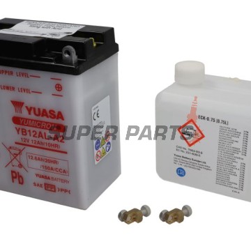 Μπαταρία -YUASA- YB12AL-A2+ELEKTROLI, 12.6Ah 12V
