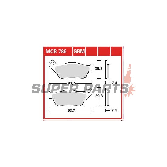 Τακάκια φρένων -TRW- MCB786SRM, sintered, Yamaha YP X-Max 125R/250R (2005-2009)