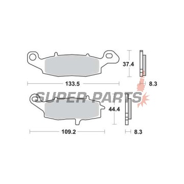 Τακάκια φρένων -TRW- MCB682SV, Kawasaki ER-5/ER-6, Versys, KLR, GPZ, Vulcan, Z750, Zephyr, ZR-7; Suzuki V-Strom, Bandit, GSX, GSR, SV650, Gladius, Intruder