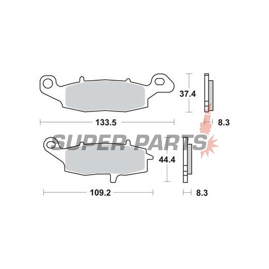 Τακάκια φρένων -TRW- MCB682, Kawasaki ER-5/ER-6, Versys, KLR, GPZ, Vulcan, Z750, Zephyr, ZR-7; Suzuki V-Strom, Bandit, GSX, GSR, SV650, Gladius, Intruder
