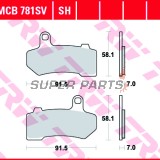 Τακάκια φρένων -TRW- MCB781SH, Harley Davidson FLHR, FLHRC, FLHT, FLHTC, FLHTCU, FLHTCUTG, FLHX, FLHXXX, FLTR, VRSCA, VRSCD, VRSCR 2006-2013