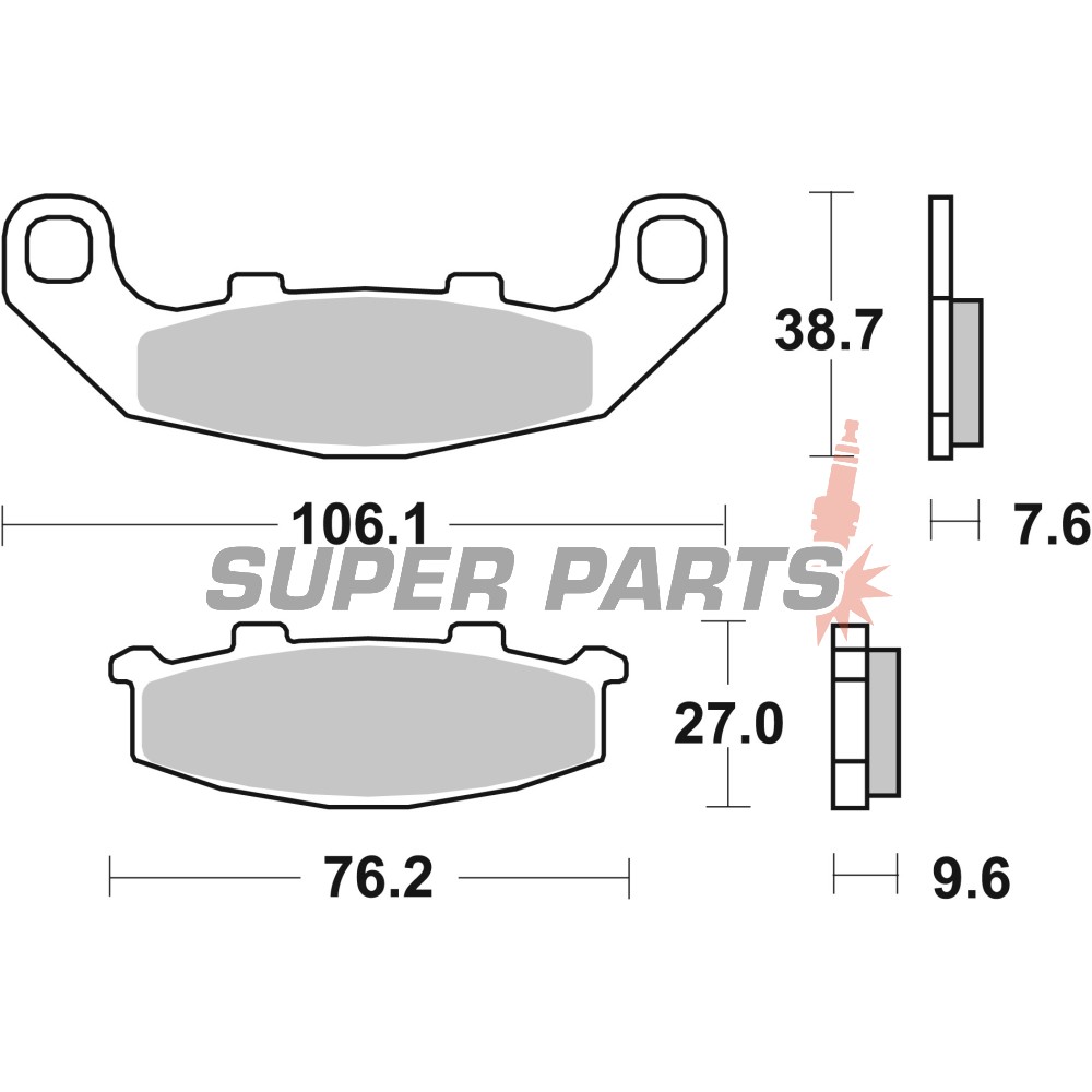 Τακάκια φρένων -BREMBO- 07KA11SA, Kawasaki EX/GPX/GPZ/KR-1/ZR/ZX-4/ZXR 250-550/500 Ninja/Xantus/Zephyr, Suzuki GSX/RG/RGV 1100/250