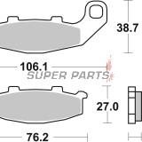 Τακάκια φρένων -BREMBO- 07KA11SA, Kawasaki EX/GPX/GPZ/KR-1/ZR/ZX-4/ZXR 250-550/500 Ninja/Xantus/Zephyr, Suzuki GSX/RG/RGV 1100/250