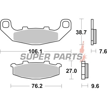 Τακάκια φρένων -BREMBO- 07KA11SA, Kawasaki EX/GPX/GPZ/KR-1/ZR/ZX-4/ZXR 250-550/500 Ninja/Xantus/Zephyr, Suzuki GSX/RG/RGV 1100/250