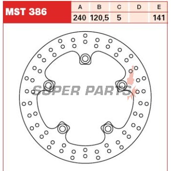 Δίσκος φρένου -TRW- MST386, 240mm, Suzuki GSF Bandit 650/1200/1250 + GSR600/750 + GSX650F/1250F + GSX-S750 + GW250 + SFV/SV650 (2005-2020)