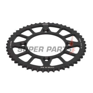 Πίσω γρανάζι -JT- JTA798,50BLK, 50 δόντια, μαύρο, αλουμινίου, Suzuki RM 80 1983, 1986-1988