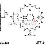 Μπροστινό γρανάζι -JT- JTF418,15, 15 δόντια, Kawasaki KE 100 1979, 1992-1999, 2001